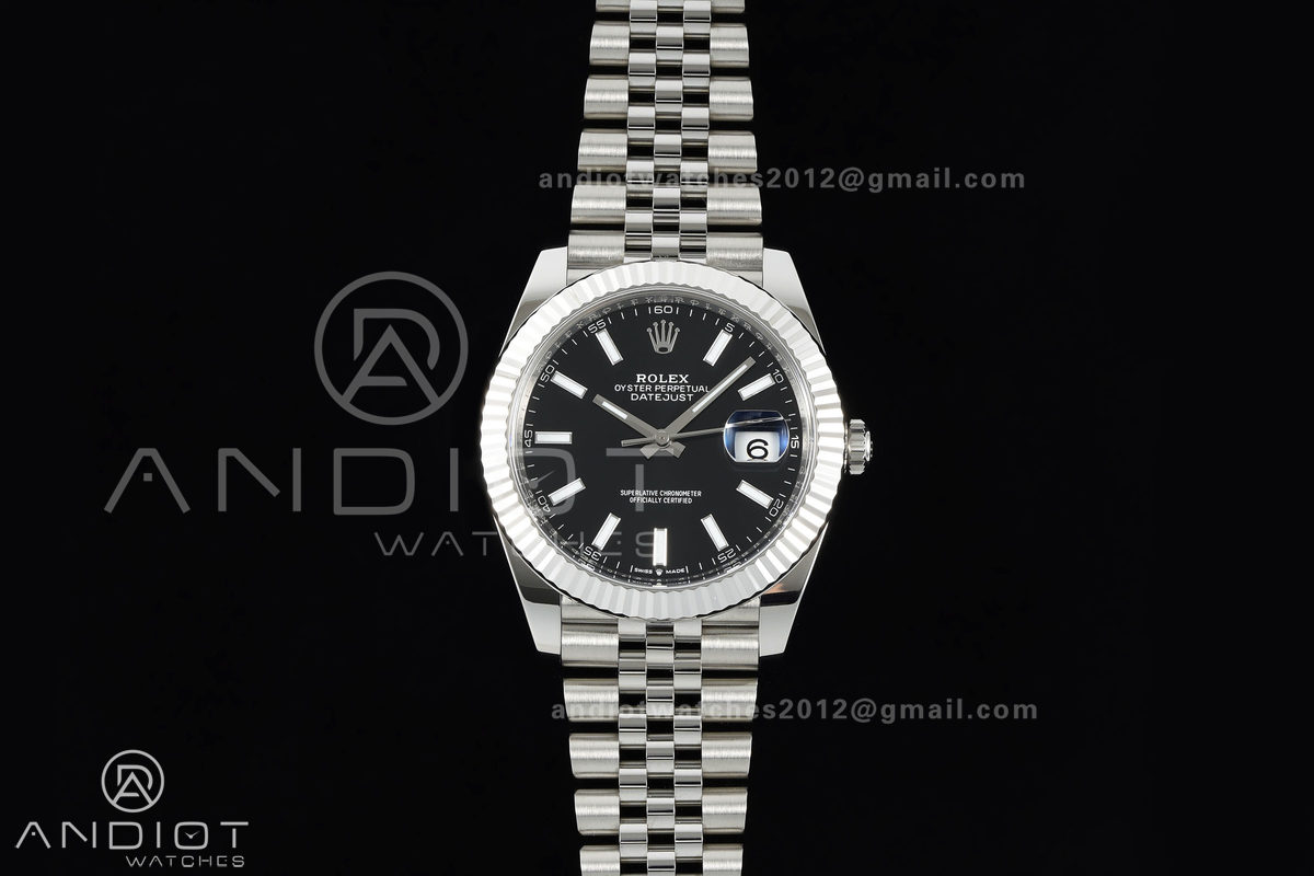 DateJust 41 126334 Clean Plus 1:1 Best Edition Black Stick Dial on Jubilee Bracelet DD3235